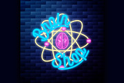 Vintage scientific shops emblem glow