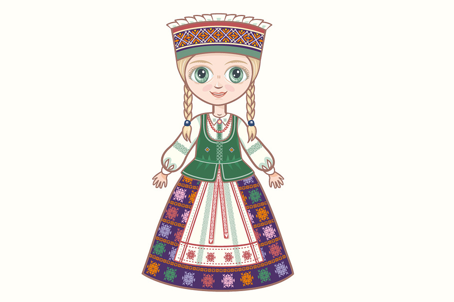 The girl in the Lithuanian suit. in Illustrations - product preview 8