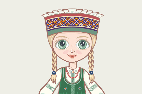 The girl in the Lithuanian suit. in Illustrations - product preview 1