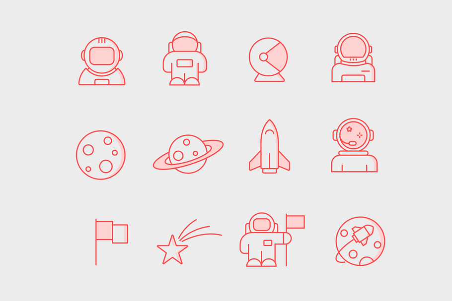 12 Astronaut Icons in Icons - product preview 8