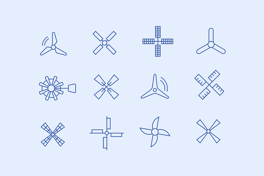12 Windmill Icons in Icons - product preview 8