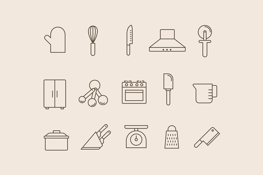 15 Kitchen Utensil Icons in Icons - product preview 8