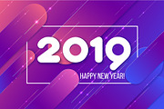 New Year card. Gradient purple