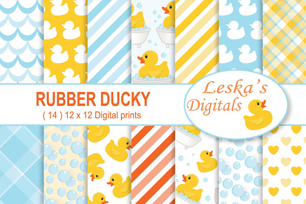 Rubber Duck Digital Scrapbook Paper