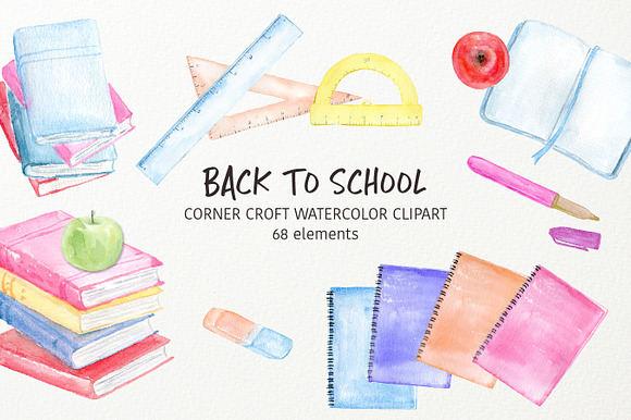 Back to school clipart in Illustrations - product preview 2