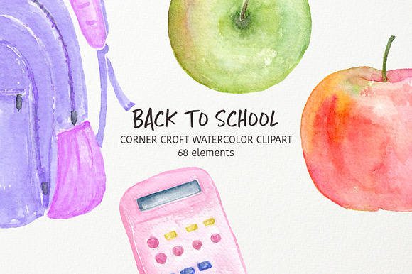 Back to school clipart in Illustrations - product preview 4