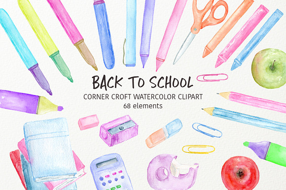 Back to school clipart in Illustrations - product preview 5