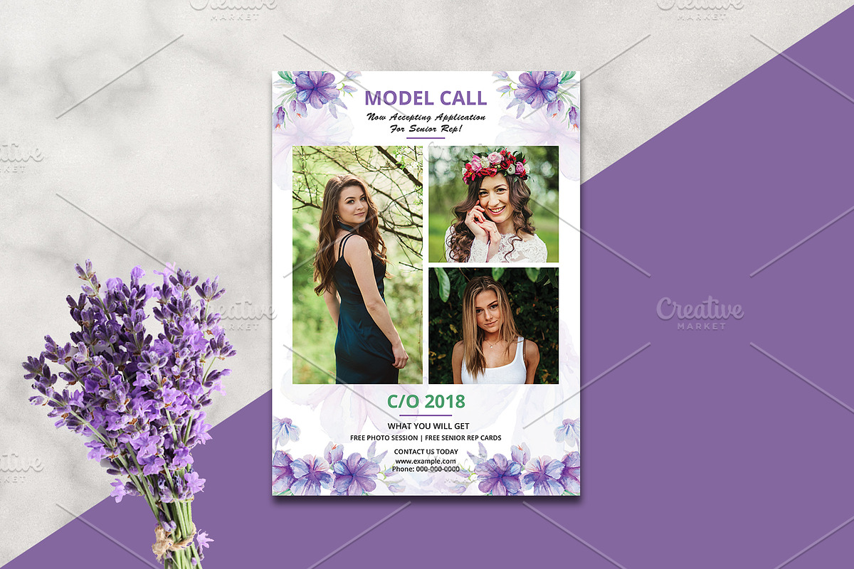 Model Call Template V858 in Flyer Templates - product preview 8