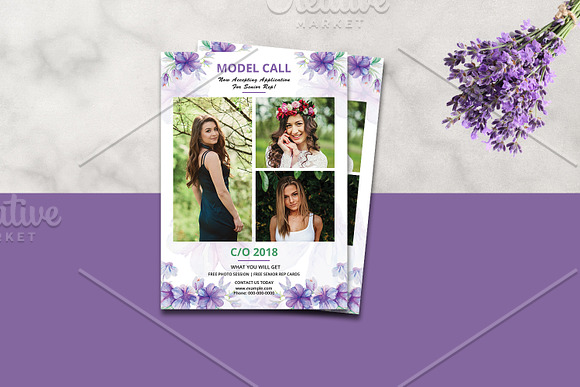 Model Call Template V858 in Flyer Templates - product preview 1