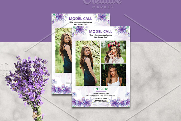 Model Call Template V858 in Flyer Templates - product preview 2