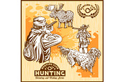 Elk hunting and hunting dog