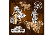 Elk hunting and hunting dog