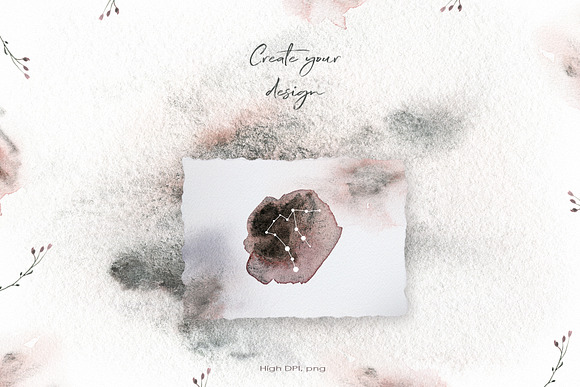 Watercolor Moon & Constellation in Illustrations - product preview 11
