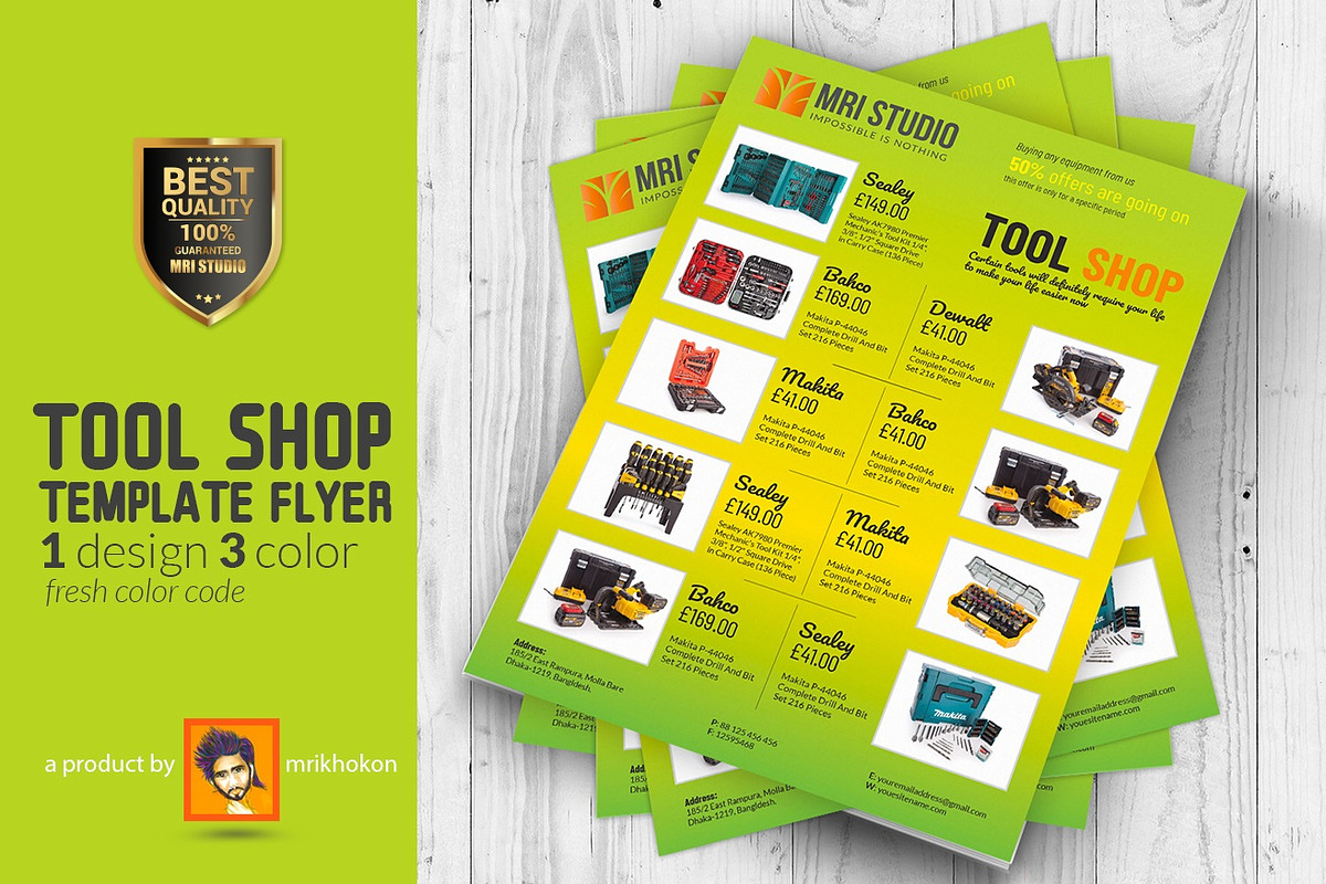 Tool Shop Flyer Template in Flyer Templates - product preview 8