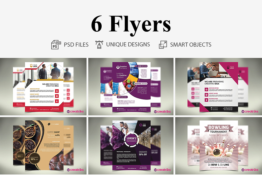 6 MultiPurpose Flyers in Flyer Templates - product preview 8