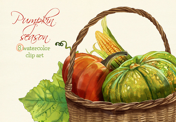 Autumn ClipArt Bundle watercolor in Illustrations - product preview 6