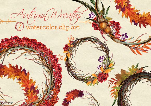 Autumn ClipArt Bundle watercolor in Illustrations - product preview 7