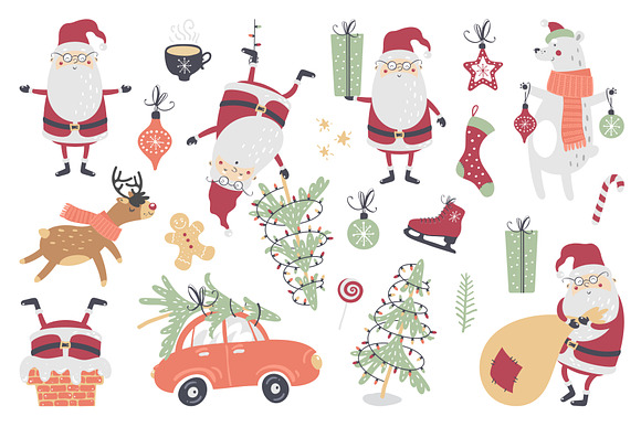Hand Drawn Christmas set in Illustrations - product preview 1