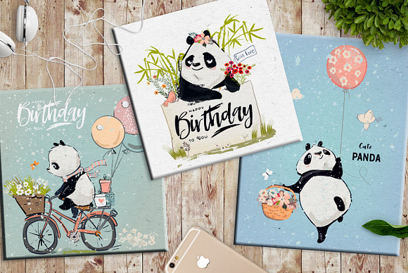 Cute Panda Collection in Illustrations - product preview 2