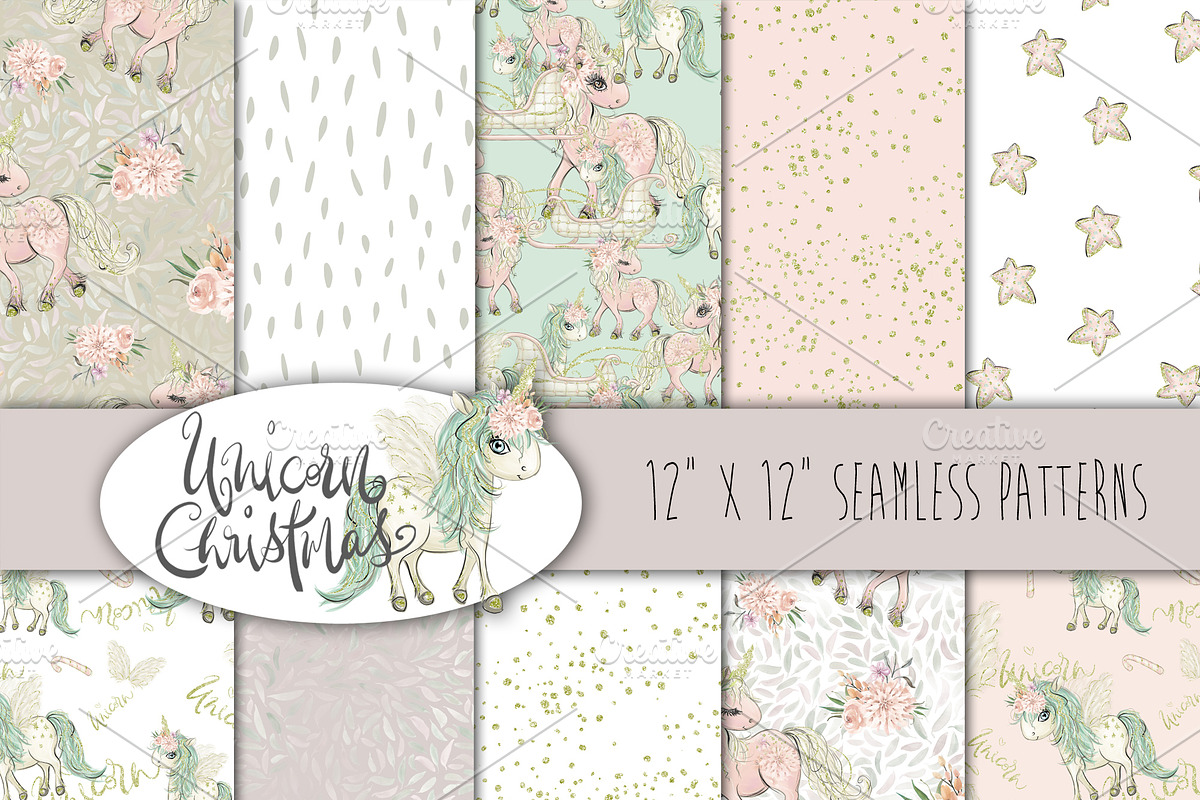 Unicorn pattern seamless in Patterns - product preview 8