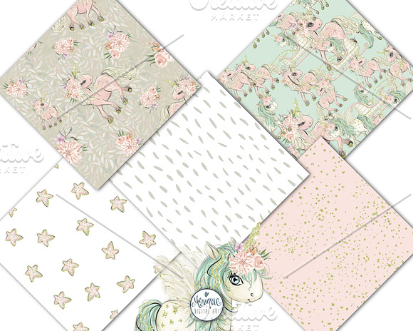 Unicorn pattern seamless in Patterns - product preview 1