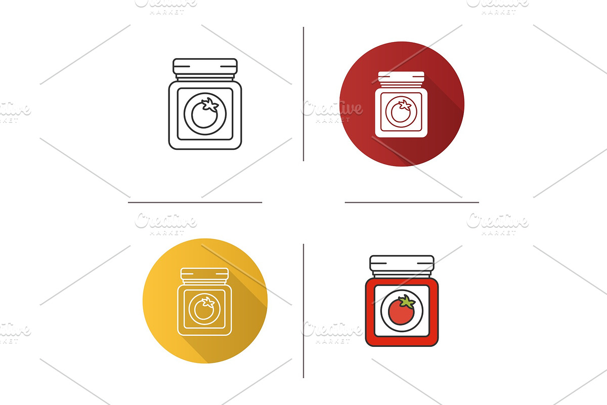 Tomato sauce jar icon in Icons - product preview 8