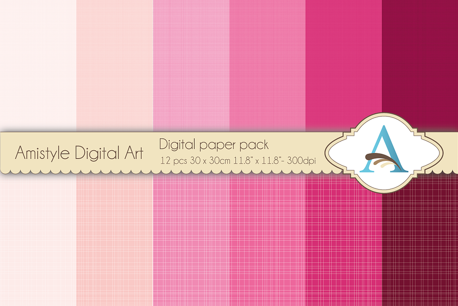 Linen - Pink - Digital Papers