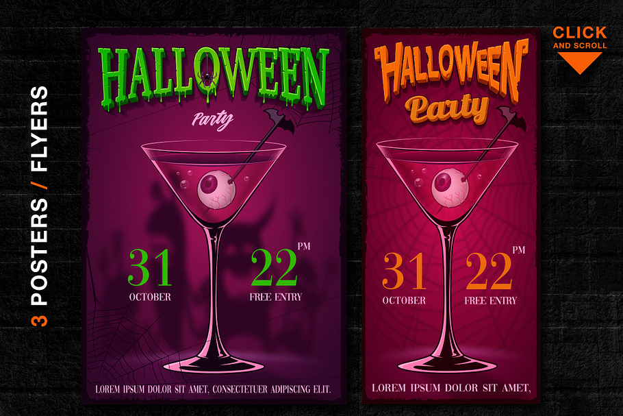 Halloween party posters in Card Templates - product preview 8