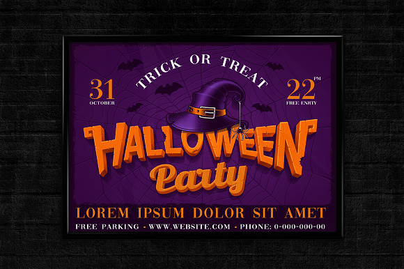 Halloween party posters in Card Templates - product preview 3