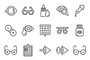 Ophthalmology icons set