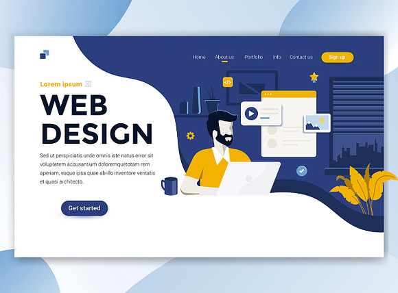 Landing page template on various top in Illustrations - product preview 9