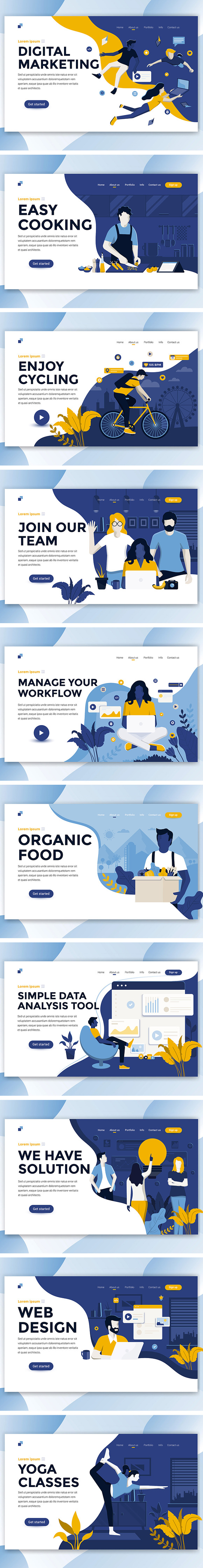 Landing page template on various top in Illustrations - product preview 11