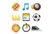 Set of vector beautiful icons diet