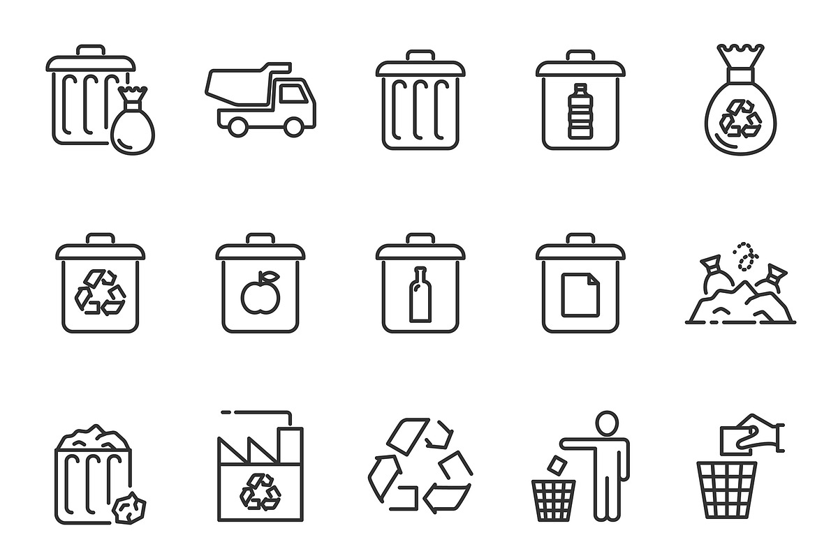 Garbage icons set in Icons - product preview 8
