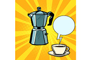 electric coffee pot and Cup