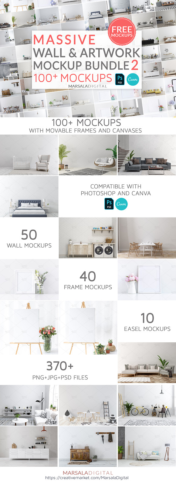 Massive Wall & Frame Mockup Bundle 2 in Mockup Templates - product preview 23