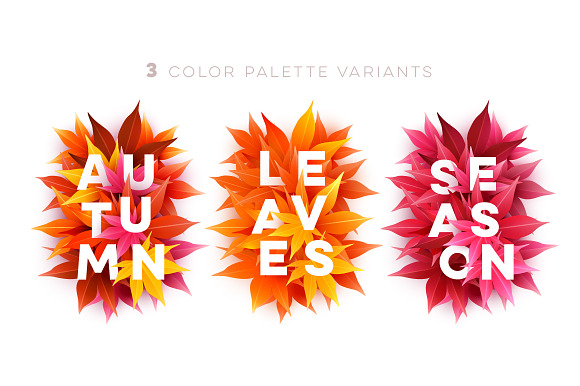 Fall leaves design kit in Graphics - product preview 1