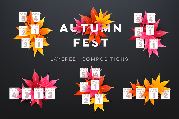 Fall leaves design kit in Graphics - product preview 3