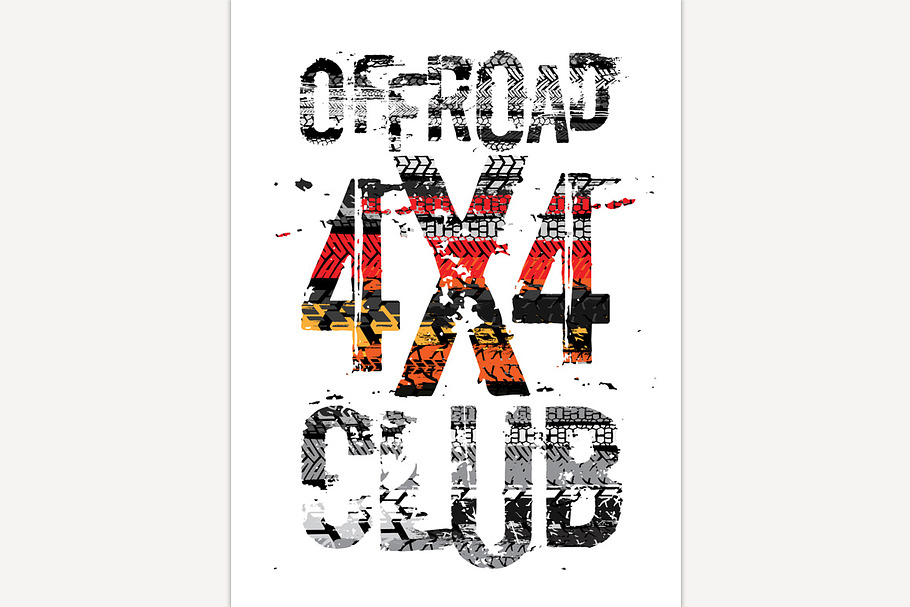Off-Road Tire Lettering in Illustrations - product preview 8