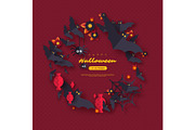 Halloween holiday background. Paper