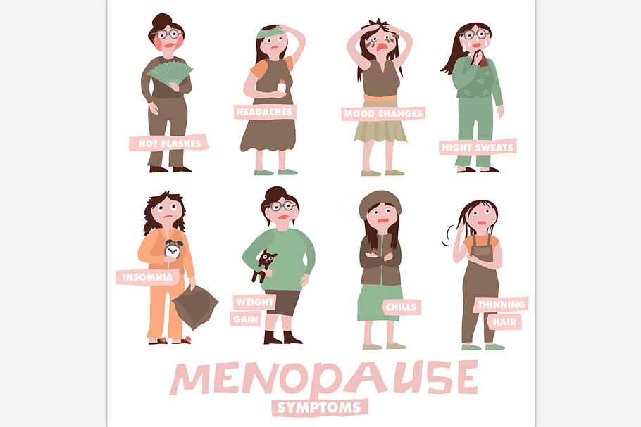 Menopause symptoms set in Illustrations - product preview 8