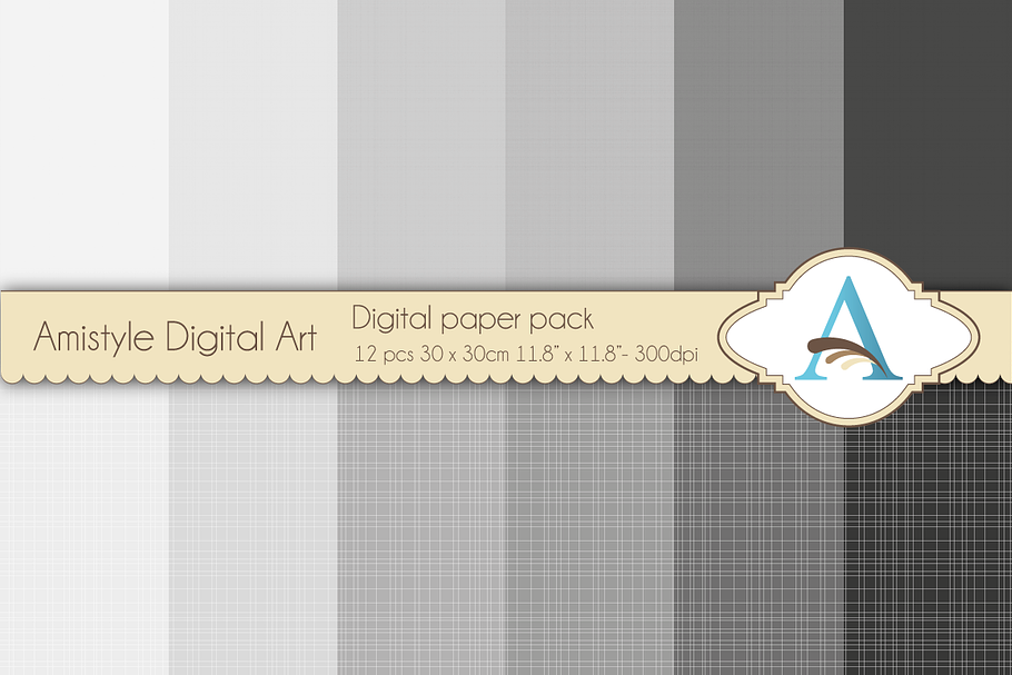 Linen - Grey - Digital Papers