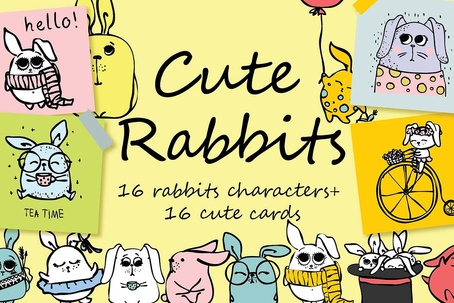 Cute Rabbits in Illustrations - product preview 8