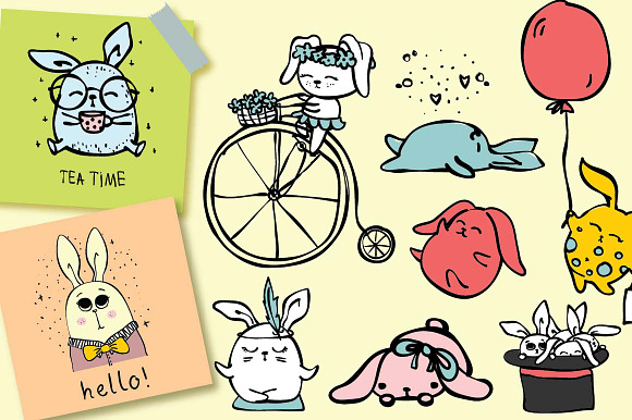 Cute Rabbits in Illustrations - product preview 2