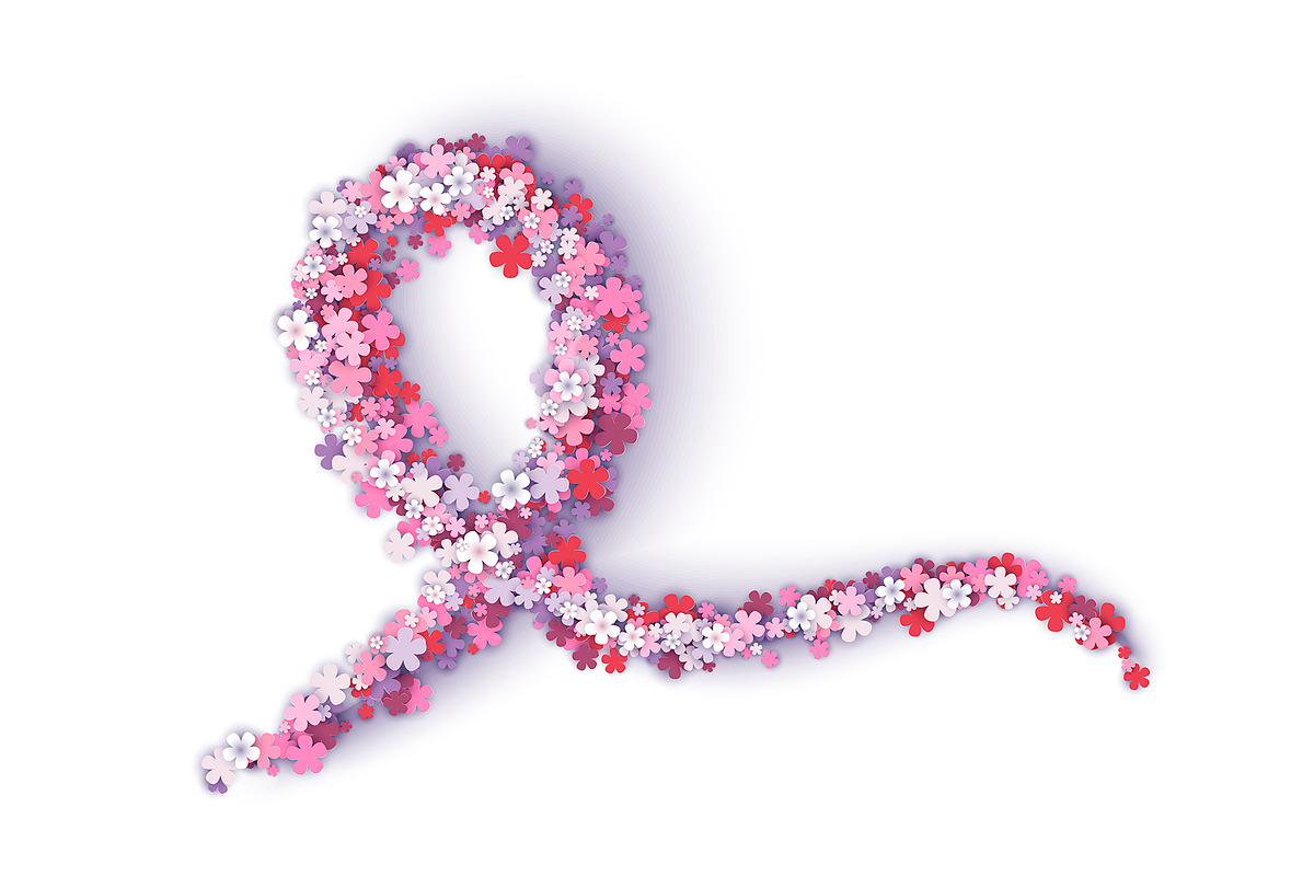 Ribbon of pink flowers in Illustrations - product preview 8