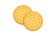 Two delicious round biscuit.