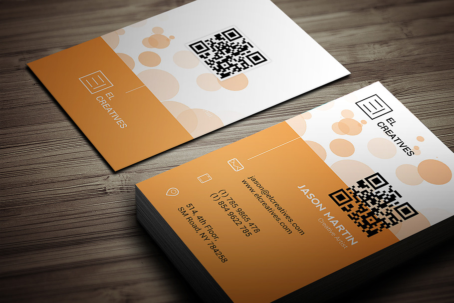 Creative Orange Business Card in Business Card Templates - product preview 8