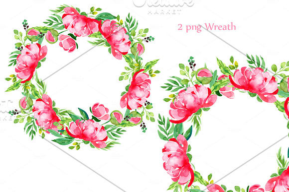 Abstract peonies and leaves in Illustrations - product preview 4