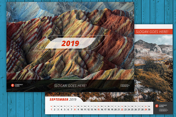 Wall Calendar 2019 (WC011-19) in Stationery Templates - product preview 3