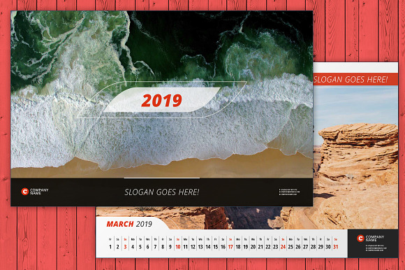 Wall Calendar 2019 (WC011-19) in Stationery Templates - product preview 4